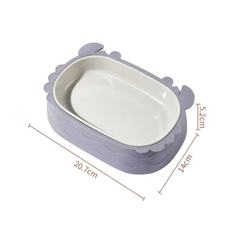 Crab shape slow feeding removable cat bowl in gray.