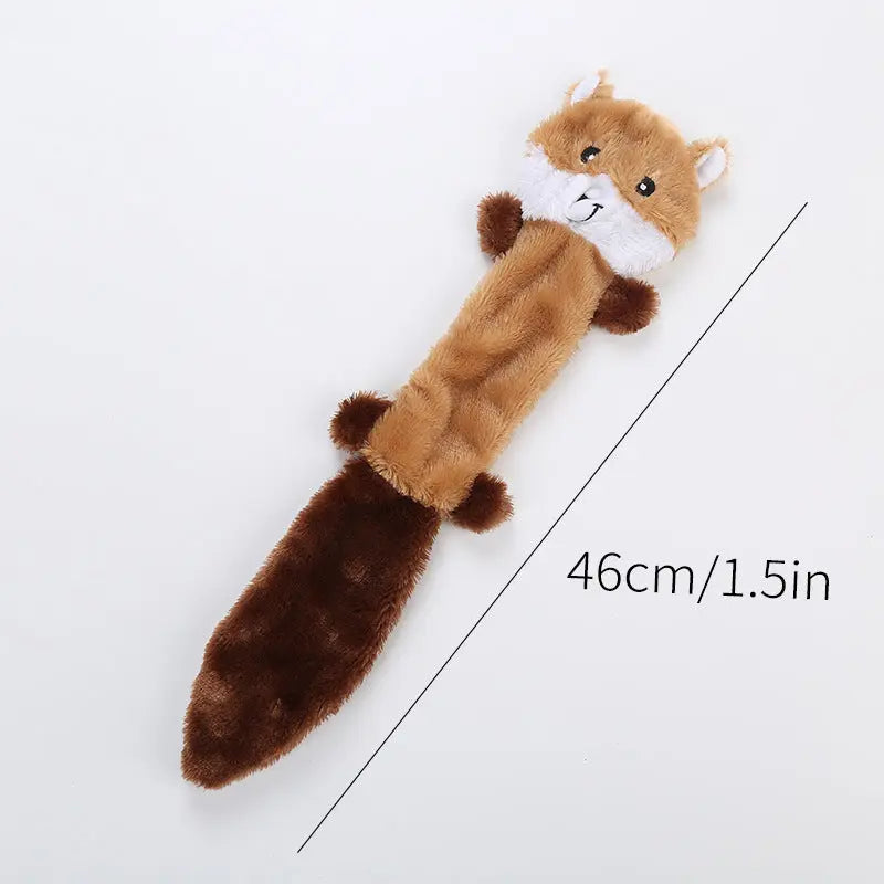 Plush squeaky pet dog toy, 46cm length, suitable for dogs and cats.