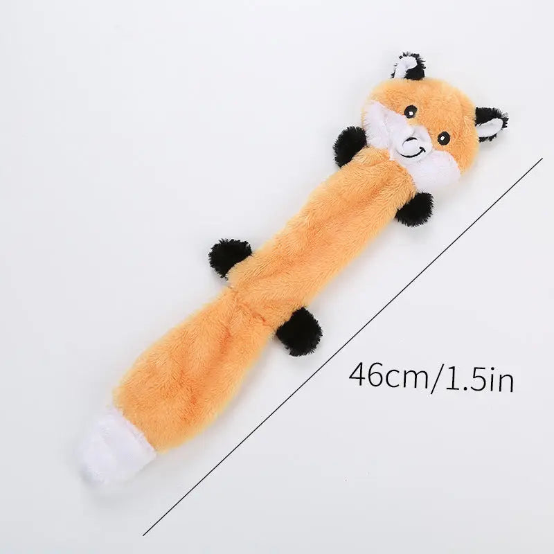 Plush squeaky pet dog toy for cats and dogs, fox design, 46cm.