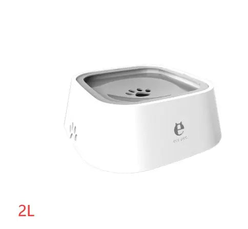 1.5L cat dog water bowl with anti-overflow design and slow water feeder.