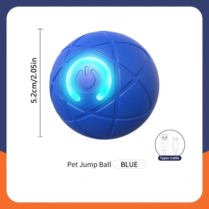 Smart dog toy ball, electronic interactive pet toy, blue, USB rechargeable, for puppies and kittens.