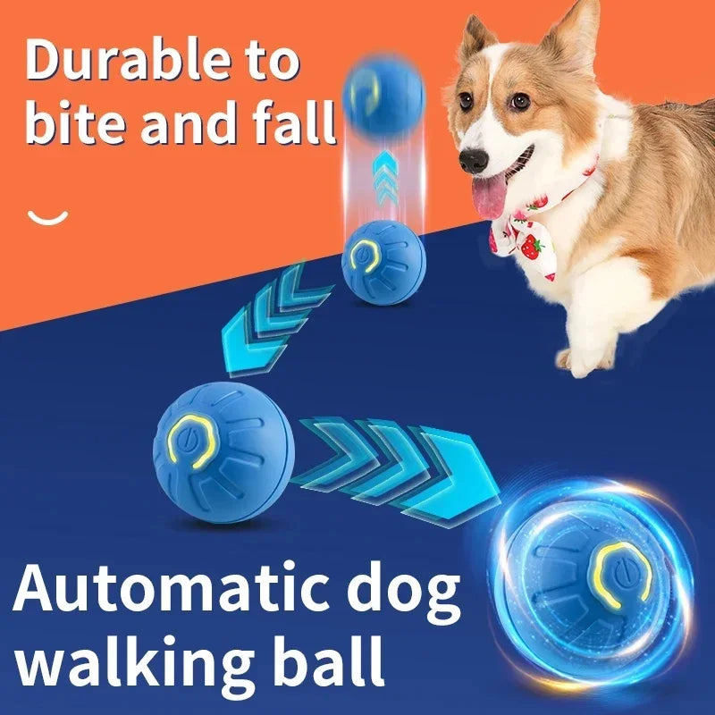 Smart dog toy ball, interactive electronic pet toy for puppies, automatic moving and bouncing, silica gel material.