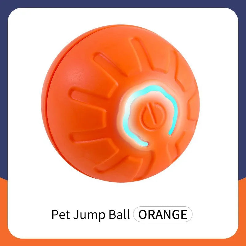 Smart dog toy ball, electronic interactive pet toy, automatic moving, orange.