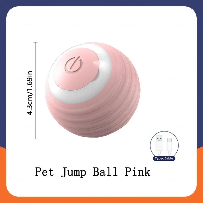 Smart dog toy ball, pink electronic interactive pet toy, USB automatic moving for puppies and kittens.