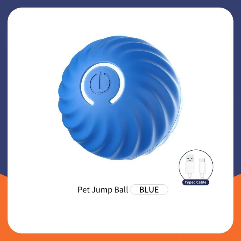 Smart dog toy ball, electronic interactive pet toy, blue, USB charging, for puppies and kittens.