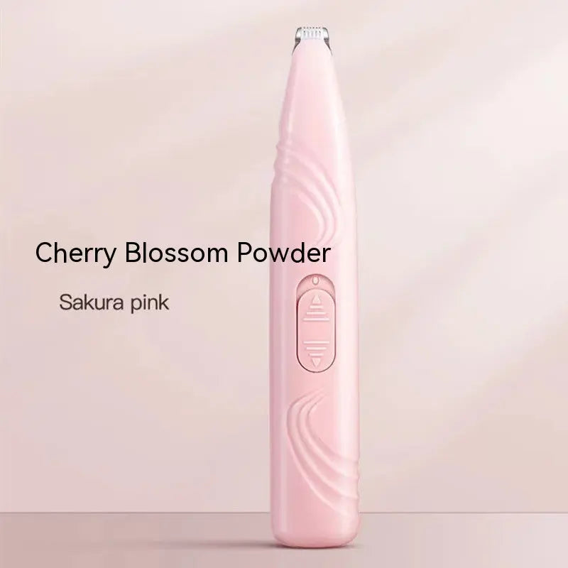 Pet hair clipper in cherry blossom pink, electric pet shaver for cats and dogs.